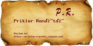 Prikler Renátó névjegykártya